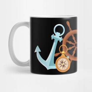 Love Fishing and Sealing Anchor Rudder And Compass Mug